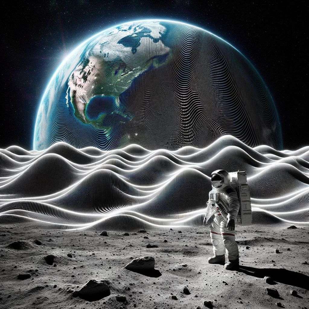 a detailed image of an astronaut, created by using Fourier series